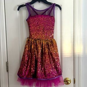 Ag Adriano Goldschmied Glittery Purple and Gold Kids Dance Costume